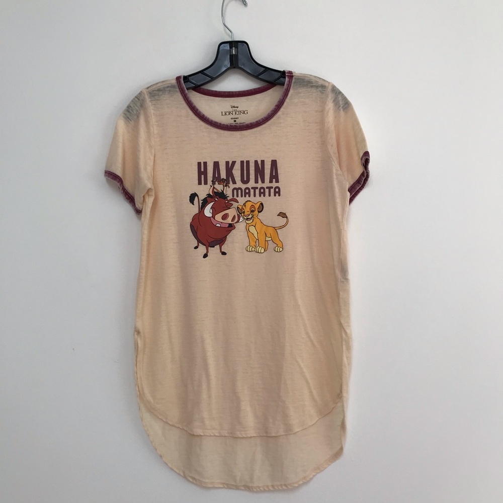 Disney Hakuna Matata T-Shirt Cream Maroon M
